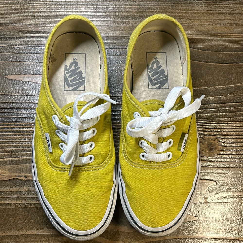 Vans Authentic yellow Green True White Shoes men’s 6 women’s 7.5